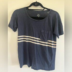 J Crew linen stripe t-shirt with pocket size S